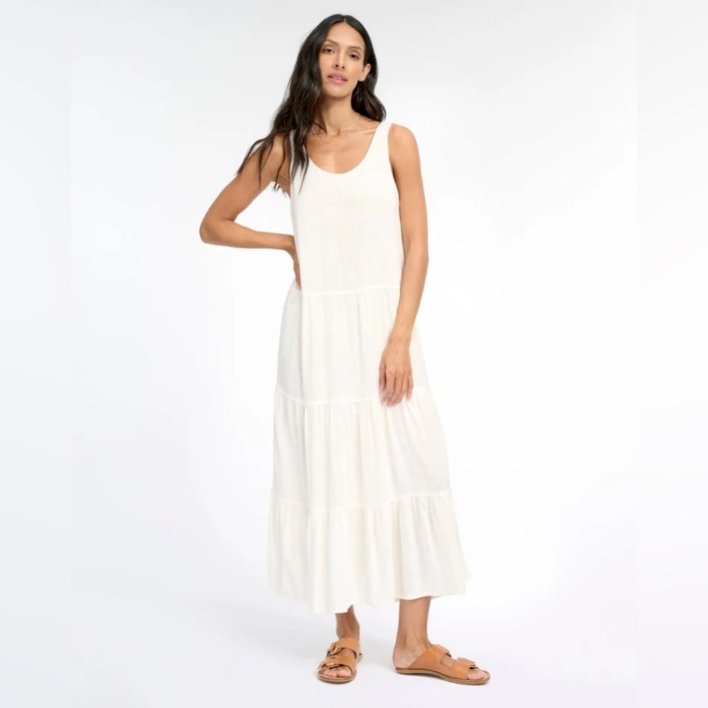 NWT Splendid Collection - Tiered Midi Dress - White - Size S